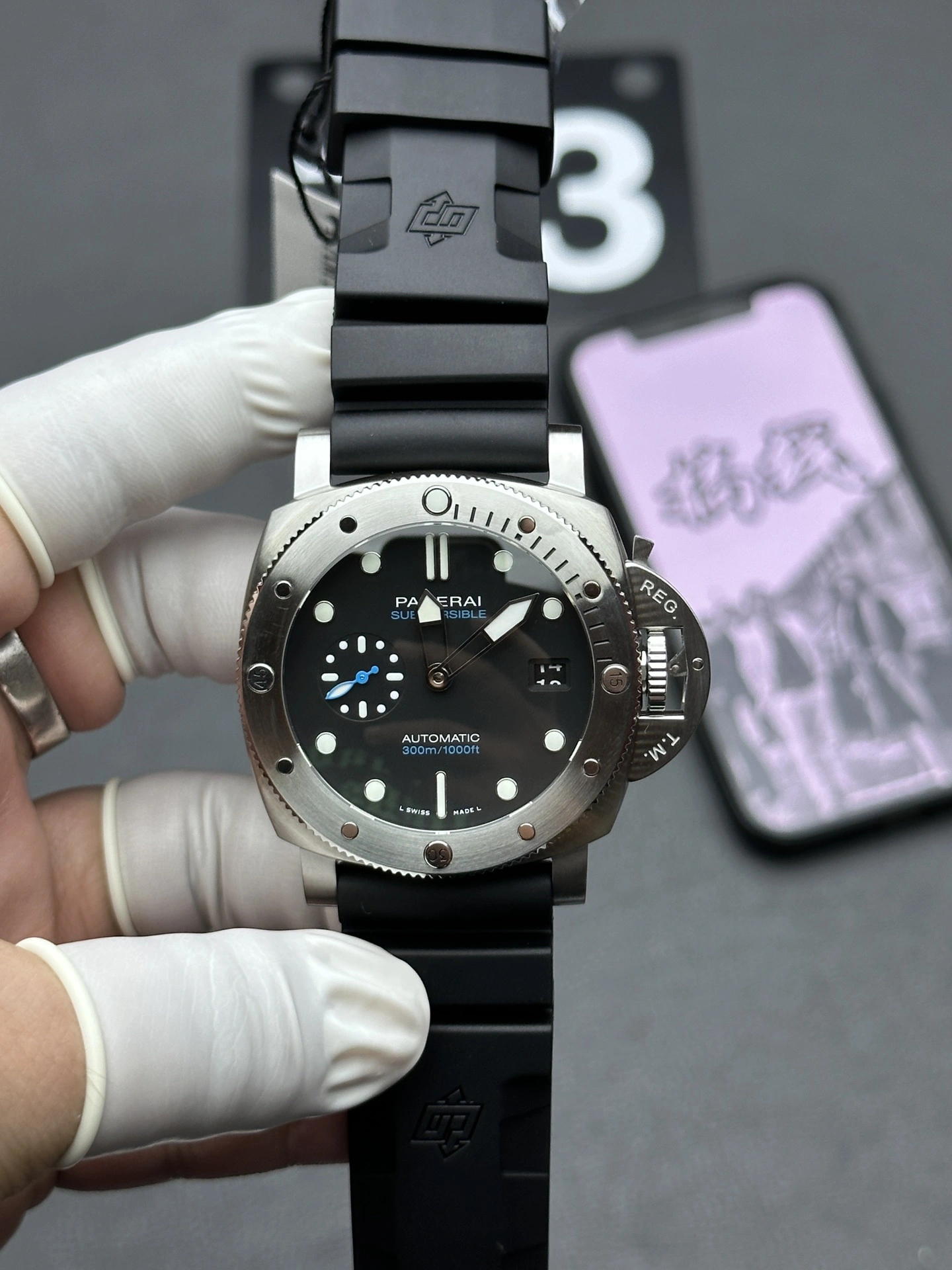 CBD Factory Panerai Submersible QuarantaQuattro 44mm Black Blue PAM01229 1:1 Super Clone – DDP.900 Movement SportInspired 413